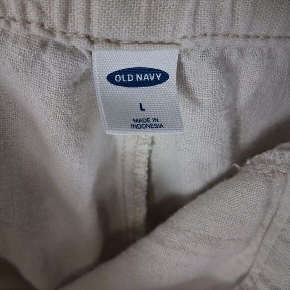 Old Navy Womens Linen Blend Pants Large Wide Leg Casual Coastal Beach Basic - Picture 3 of 8